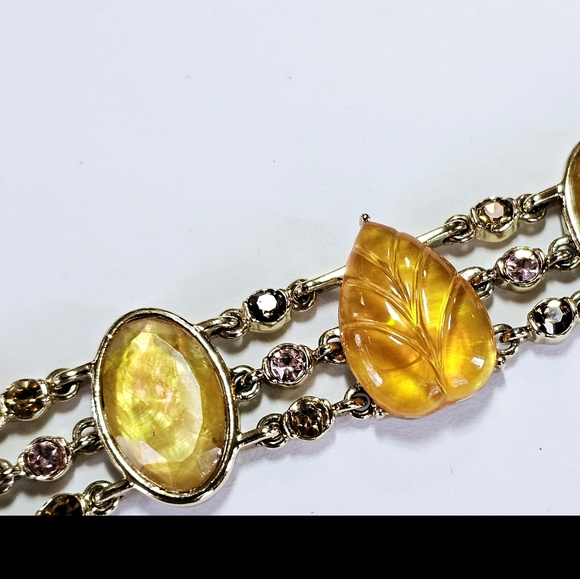 Rare Vintage Fall Colored Cabachons & Colorful Rhinestones in Gold Tone! ✨️ - Picture 6 of 8